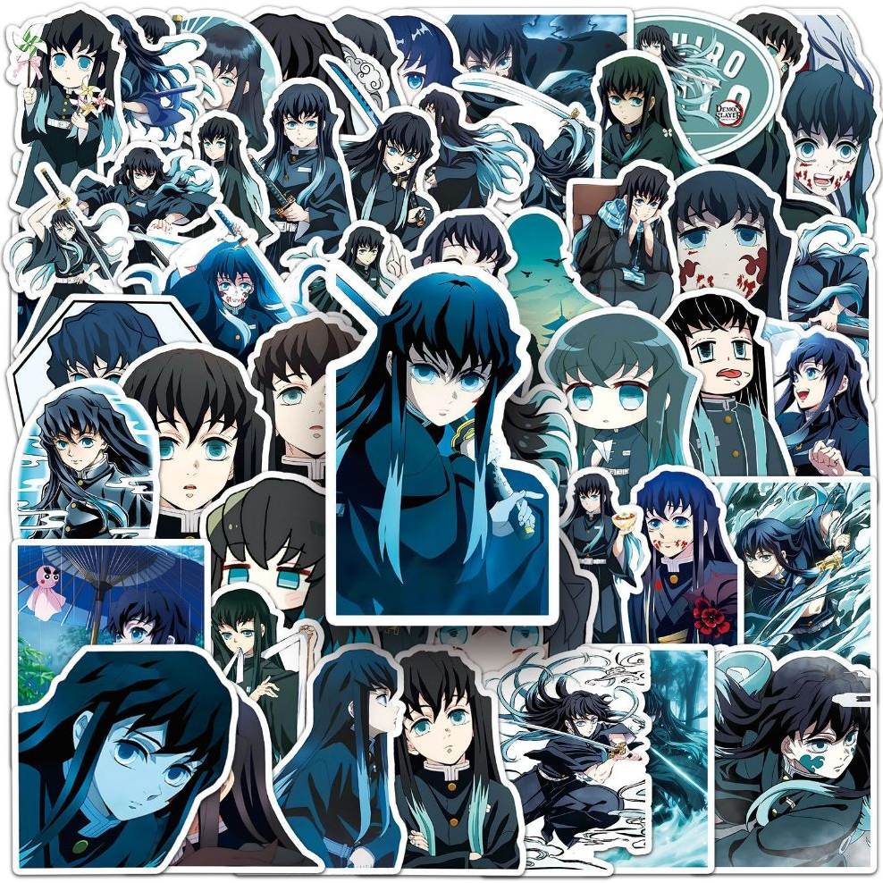 50 Sticker Tokito Muichiro dán trang trí, nhãn dán Kimetsu No Yaiba ...