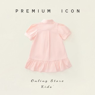 Váy Cho Bé Gái , Váy SơMi Cho Bé Gái Thiết Kế Dáng Sơ Mi Họa Tiết Thỏ Thêu Nổi Chất Liệu Cotton 100%