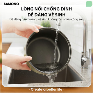 (BH 1 Năm) Nồi cơm điện Samono 1L 500W cho 2-4 người, nấu cơm nhanh chóng, thích hợp cho gia đình nhỏ SW-RCEC10