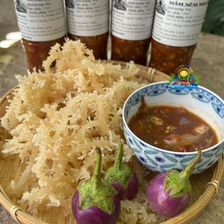 Combo 1kg rong sụn một nắng+1 chai mắm nêm, rong sụn sợi to, mắm nêm nguyên con