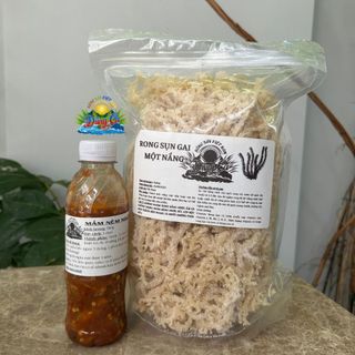 Combo 1kg rong sụn một nắng+1 chai mắm nêm, rong sụn sợi to, mắm nêm nguyên con