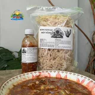 Combo 1kg rong sụn một nắng+1 chai mắm nêm, rong sụn sợi to, mắm nêm nguyên con