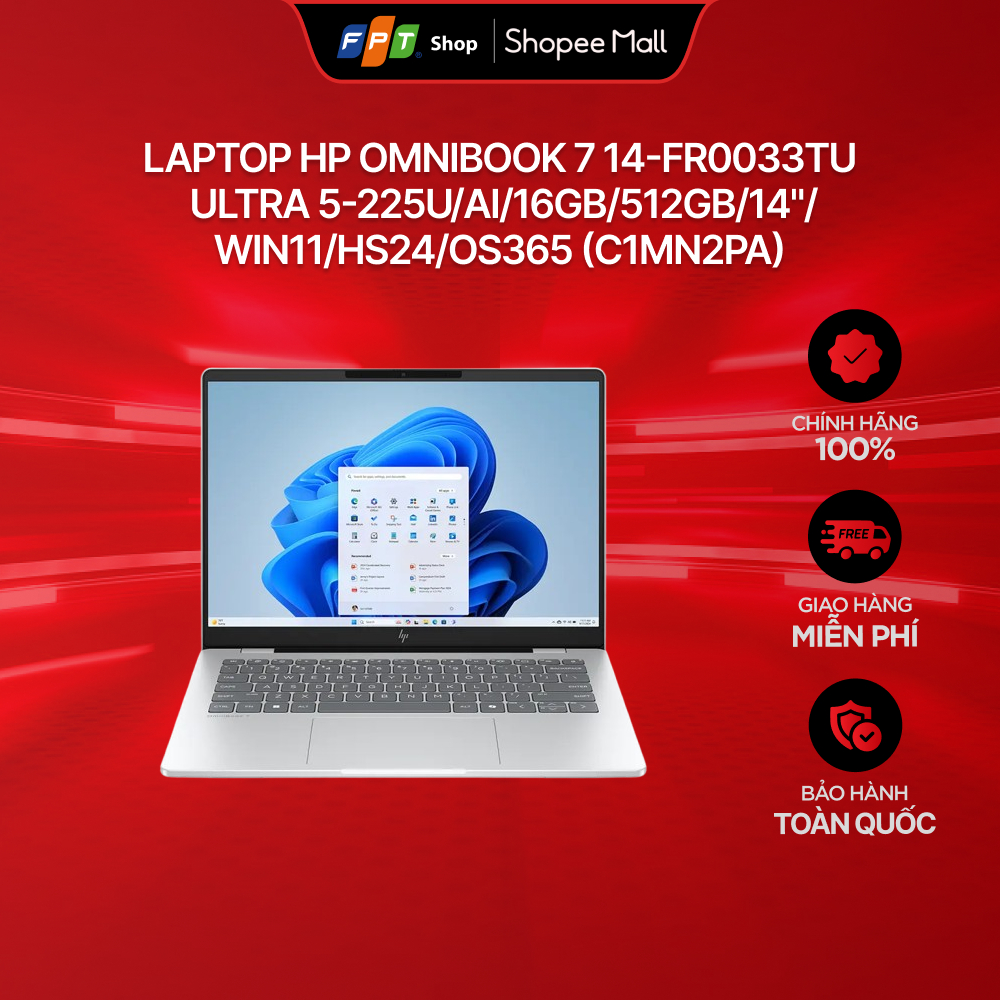 Laptop HP OmniBook 7 14-fr0033TU Ultra 5-225U/AI/16GB/512GB/14"/Win11/HS24/OS365 (C1MN2PA)