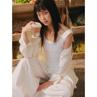 Áo sơ mi OLV basic trẻ trung năng động Ivory Checked Loose Shirt phù hợp mọi dịp