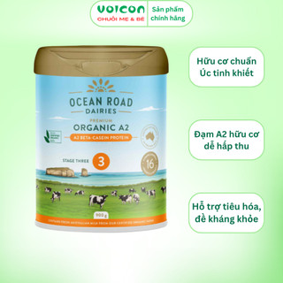 Sữa Ocean Road Organic A2 900g – Hữu cơ từ Úc - Hỗ trợ tiêu hóa, đề kháng và phát triển toàn diện