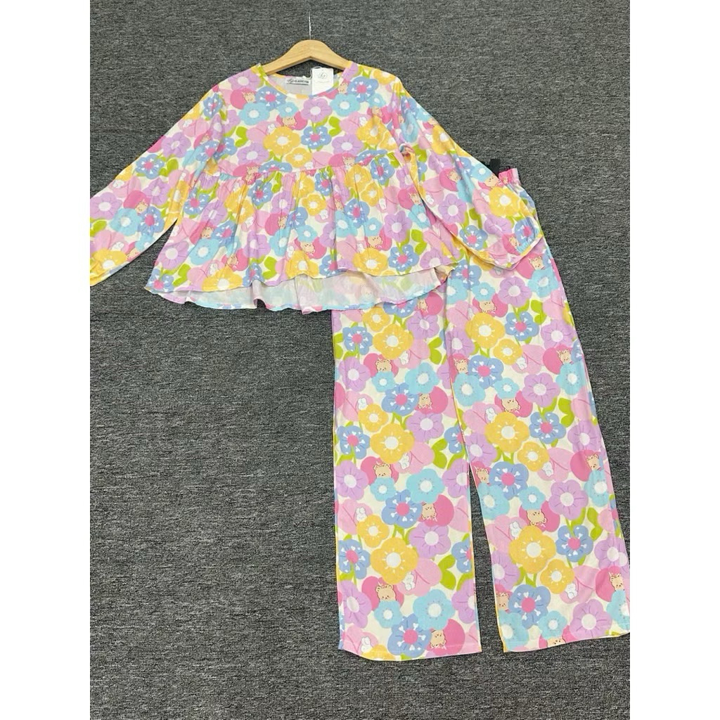 L888- ĐỒ BỘ NỮ, SÉT BỘ TOLE DÀI FORM DÁNG BABYDOLL TAY DÀI XINH XẮN (40-65kg)