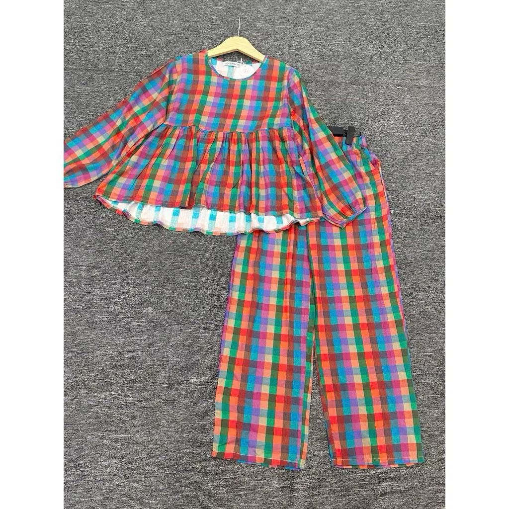 L888- ĐỒ BỘ NỮ, SÉT BỘ TOLE DÀI FORM DÁNG BABYDOLL TAY DÀI XINH XẮN (40-65kg)