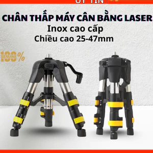 Chân inox 47 chống gỉ điều chỉnh 3 mức cao, có đầu chuyển đa năng dùng cho máy cân mực, má