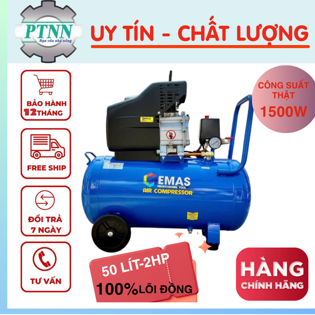 Máy nén khí CÓ DẦU GEMAS dùng cho thợ sơn 25LÍt, 30Lít, 50Lít Hàng 100% ...