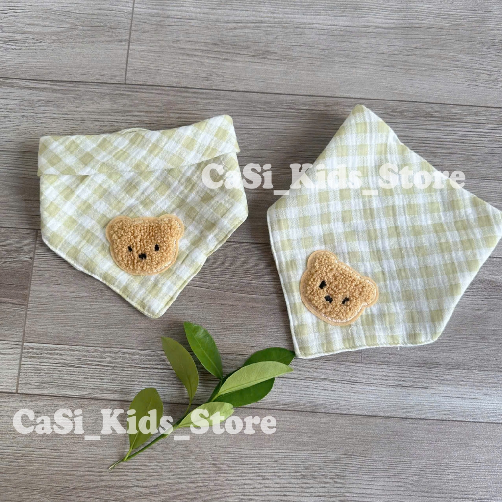 Khăn Yếm Xô Tam Giác Organic Muslin 4 Lớp Cao Cấp Cho Bé Sơ Sinh, May Lộn – CaSi