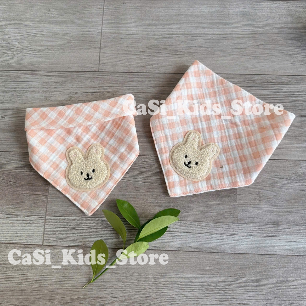 Khăn Yếm Xô Tam Giác Organic Muslin 4 Lớp Cao Cấp Cho Bé Sơ Sinh, May Lộn – CaSi