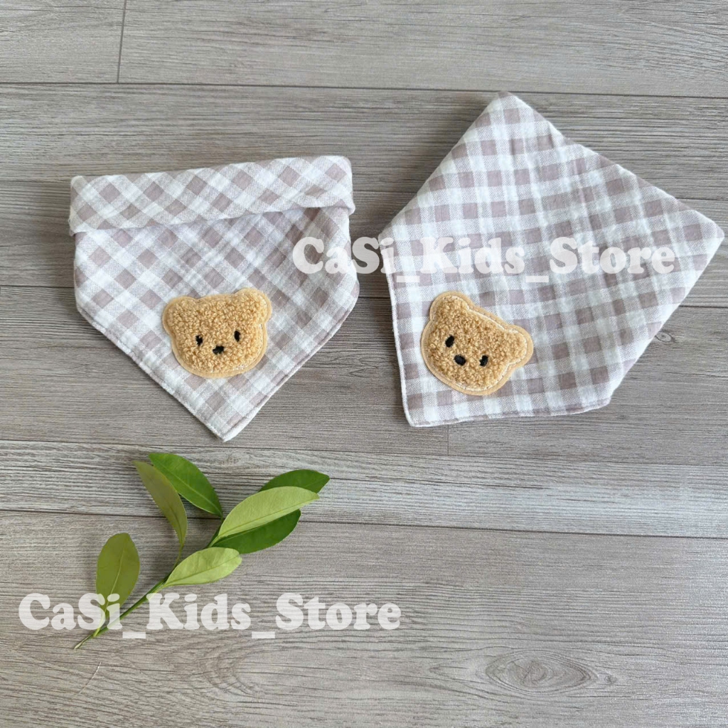 Khăn Yếm Xô Tam Giác Organic Muslin 4 Lớp Cao Cấp Cho Bé Sơ Sinh, May Lộn – CaSi