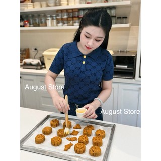 Áo Len Ngắn Tay Polo Cổ Bẻ Họa Tiết Chìm Basic QCCC Cao Cấp