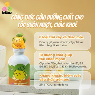 Dầu Gội Kibu Chiết Xuất DỨA - Sạch Thoáng, Bảo Vệ Dịu Nhẹ Cho Tóc Chắc Khỏe, Suôn Mượt – 300ml