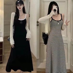Váy Dây dáng xòe maxxi đi biển, du lịch, đi chơi , phom to rộng bầu có thể mặc thoải mái