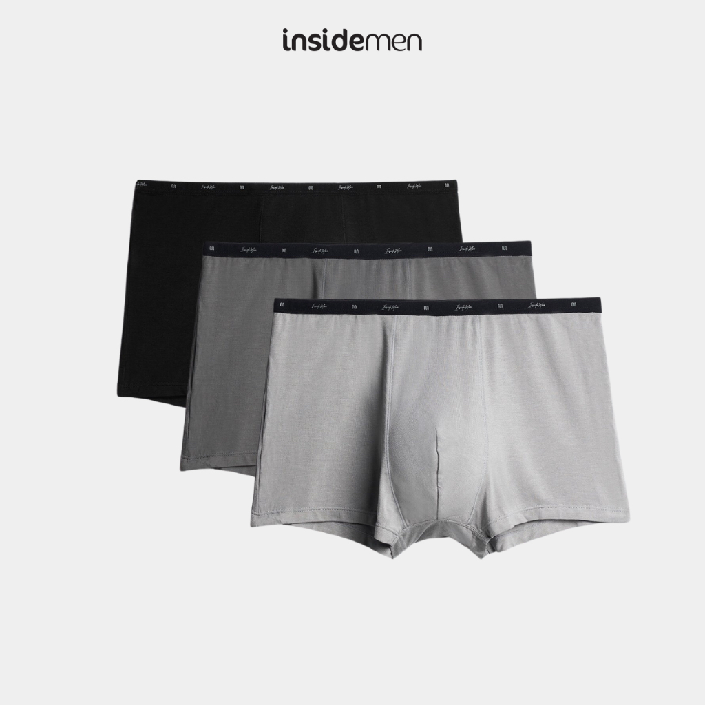 [Combo 3] Quần Lót Nam Boxer Bamboo KHÁNG KHUẨN KHỬ MÙI Insidemen IBX008EDP03