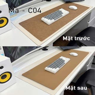 Pad Chuột Da PU 2 Mặt Cỡ Lớn - Màu Nâu/Nâu đậm - Giống da thật 90% - Chống Nước - Chống Trầy