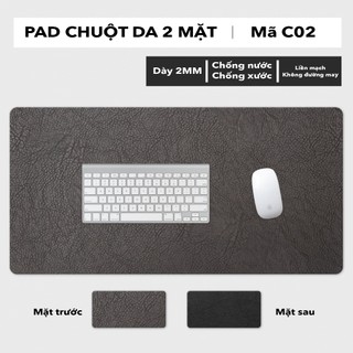 Pad Chuột Da PU 2 Mặt Cỡ Lớn Màu Cafe/Đen - Giống da thật 90% - Chống Nước - Chống Trầy
