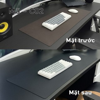 Pad Chuột Da PU 2 Mặt Cỡ Lớn Màu Cafe/Đen - Giống da thật 90% - Chống Nước - Chống Trầy
