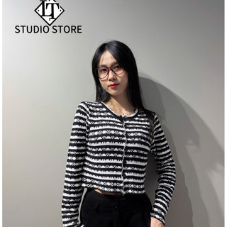 LT - Áo cadigan khoác len hoạ tiết thổ cẩm, chất len thỏ mềm dày dặn form ngắn vừa free size 1227