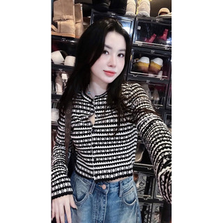 LT - Áo cadigan khoác len hoạ tiết thổ cẩm, chất len thỏ mềm dày dặn form ngắn vừa free size 1227