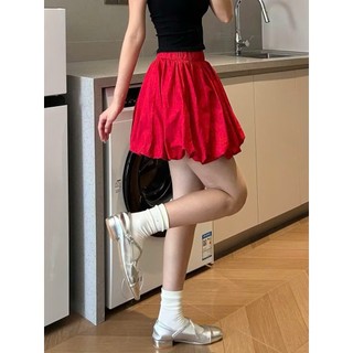 Chân váy bí ngô chất voan dáng phồng có quần bảo hộ dáng ngắn màu trắng đen đỏ VANISA CV044