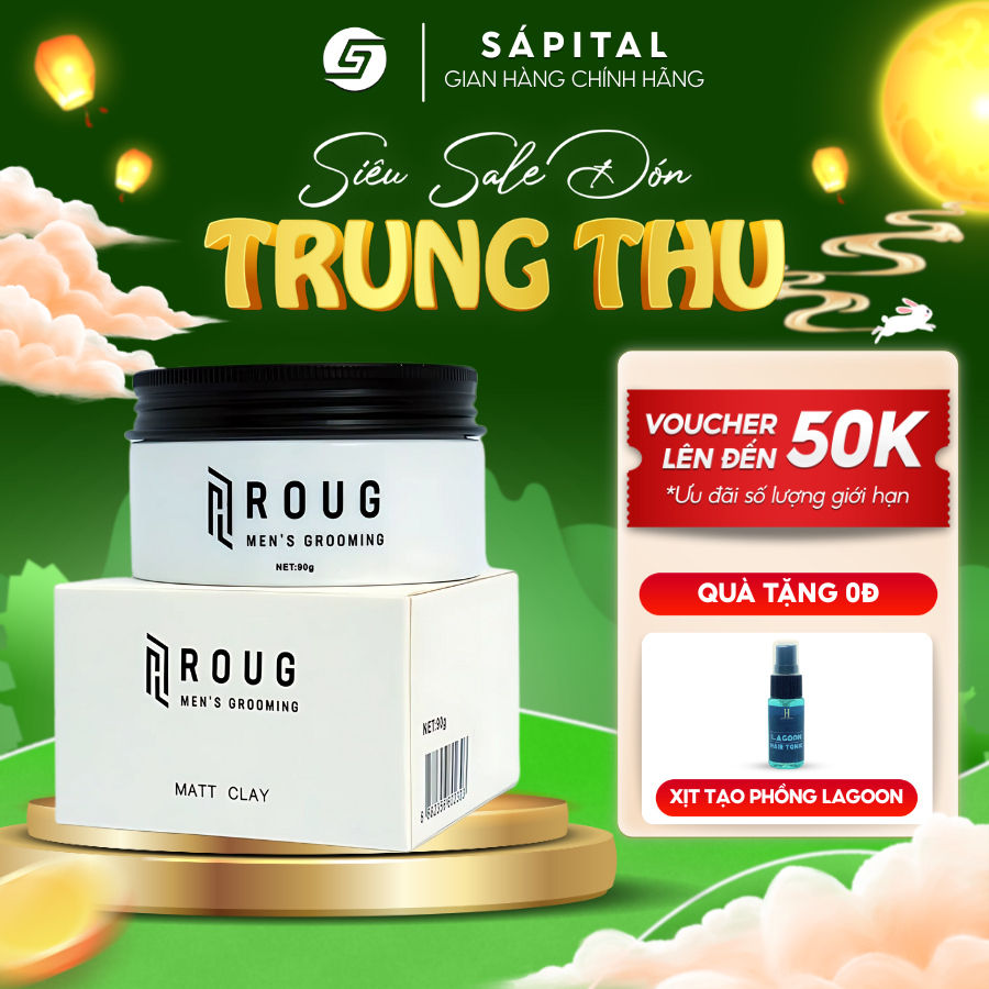 Sáp vuốt tóc Roug Matt Clay Trắng-Giữ nếp cao tới 12h cho tóc dày ...