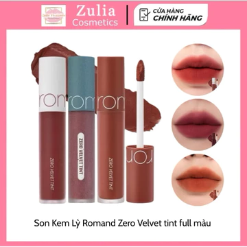 Son Kem Lì Romand Zero Velvet Tint đủ màu son mịn lỳ mềm môi