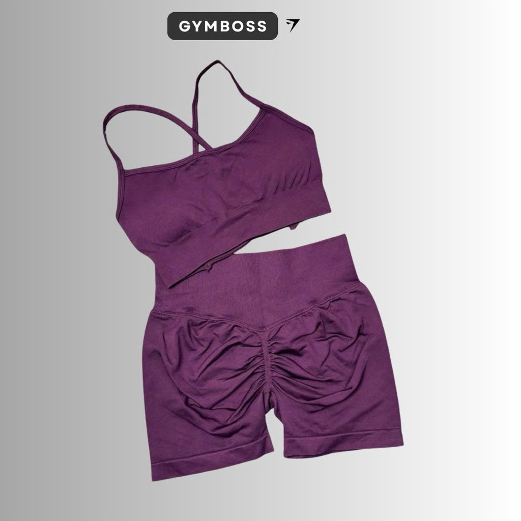 Bộ quần áo tập gym,yoga quần short + áo bra chất dệt kim GB311