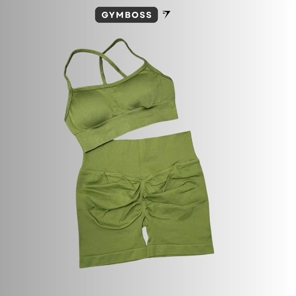 Bộ quần áo tập gym,yoga quần short + áo bra chất dệt kim GB311