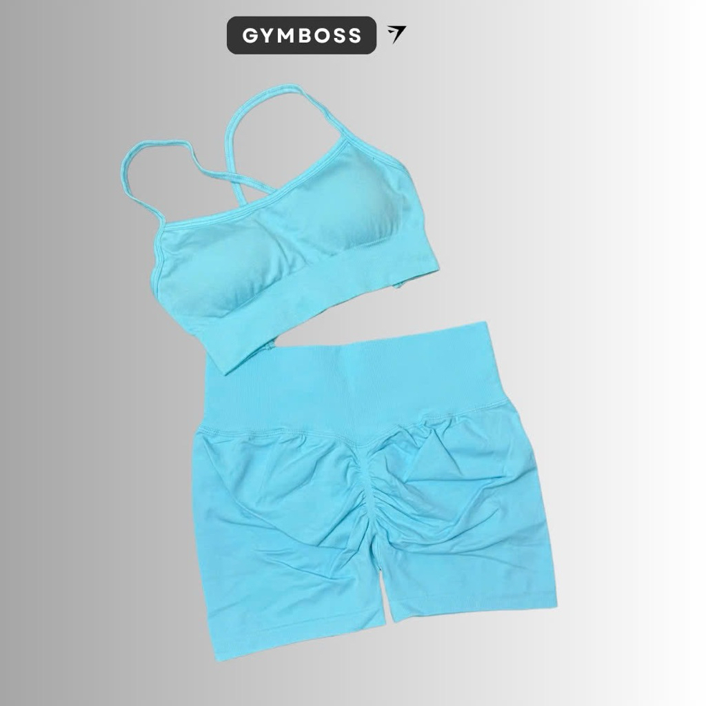 Bộ quần áo tập gym,yoga quần short + áo bra chất dệt kim GB311