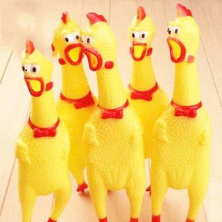 Đồ chơi con gà bóp kêu A Lử, gà la hét hài hước Size 19cm, đồ chơi thú cưng có đèn sáng