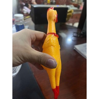 Đồ chơi con gà bóp kêu A Lử, gà la hét hài hước Size 19cm, đồ chơi thú cưng có đèn sáng