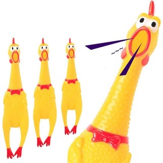 Đồ chơi con gà bóp kêu A Lử, gà la hét hài hước Size 19cm, đồ chơi thú cưng có đèn sáng