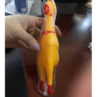 Đồ chơi con gà bóp kêu A Lử, gà la hét hài hước Size 19cm, đồ chơi thú cưng có đèn sáng