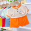 Bộ Thun Lạnh Bé Trai, bé gái phối cúc size 6 - 16kg, vải mềm mát, co giãn, hút mồ hôi, mỏng mát