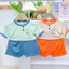 Bộ Thun Lạnh Bé Trai, bé gái phối cúc size 6 - 16kg, vải mềm mát, co giãn, hút mồ hôi, mỏng mát