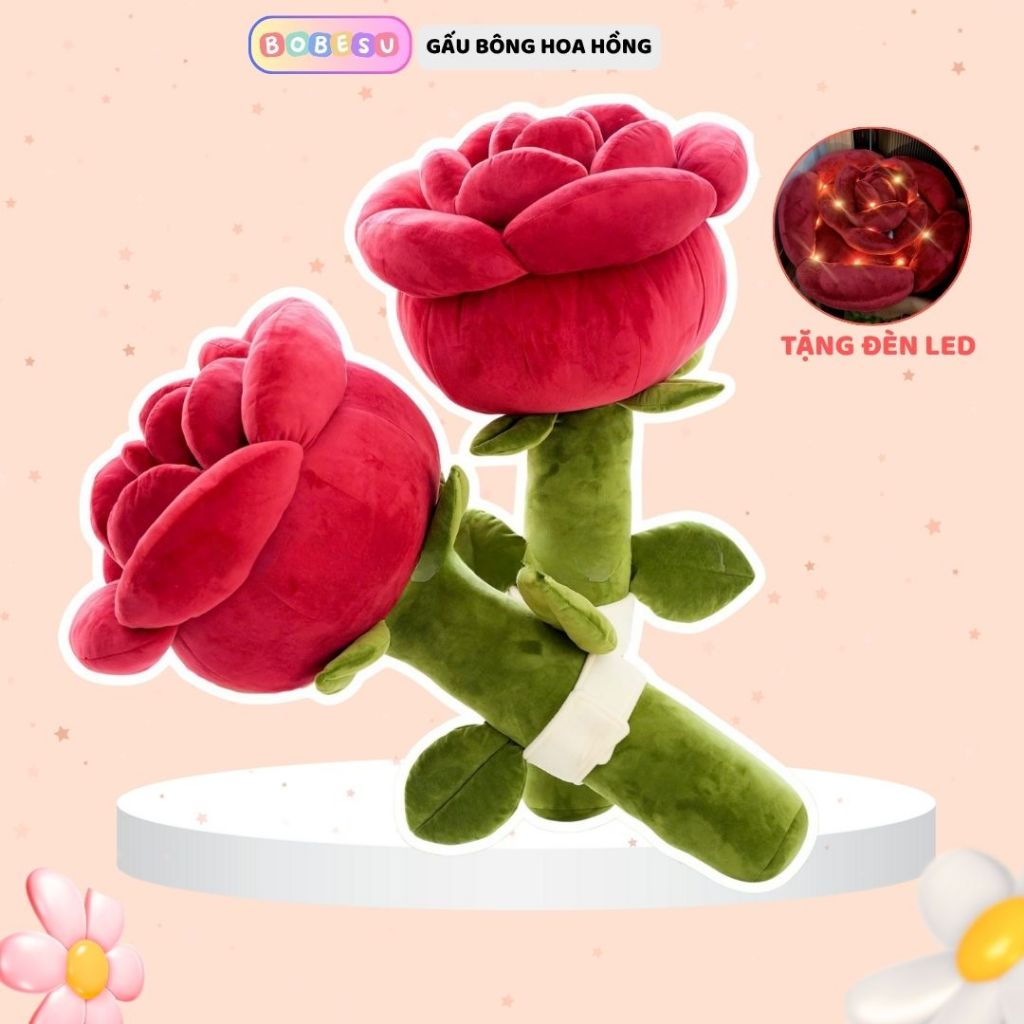 Gấu bông hoa hồng khổng lồ kích thước 65Cm làm quà tặng cho bạn gái,bạn trai dịp sinh nhật, ngày lễ valentine