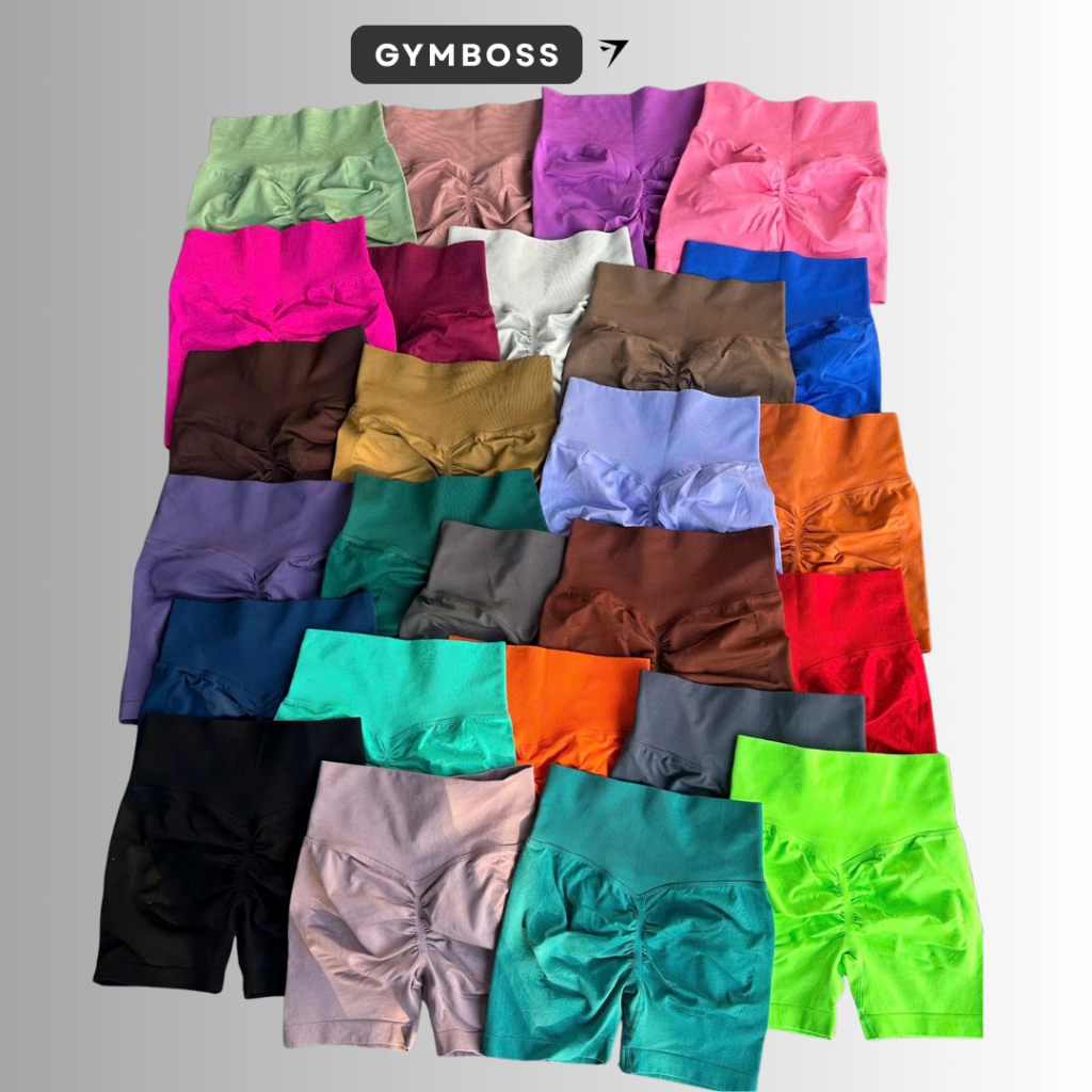 Quần Short Đùi Nữ Tập Gym Yoga Nâng Mông,Chất Dệt Kim 4 Chiều Cạp Cao Chắc Chắn Chun Mông Tôn Dáng GB111