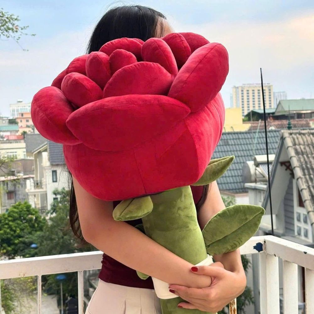 Gấu bông hoa hồng kích thước 65Cm làm quà tặng cho bạn gái, người yêu dịp sinh nhật, ngày lễ valentine