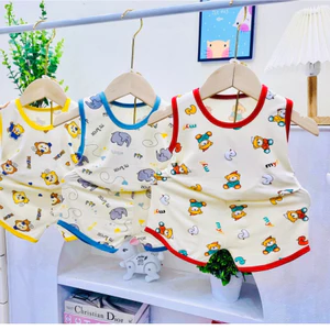 Bộ Ba THUN LẠNH MÀU KEM cho bé trai, bé gái đều đẹp, 6 -16kg mặc rộng rãi