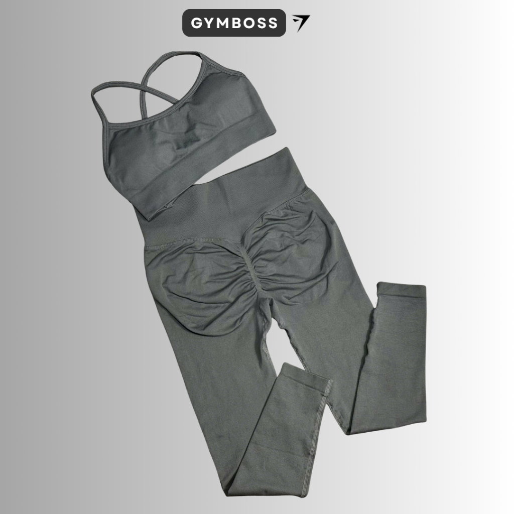 Bộ quần áo tập gym,yoga legging + bra dệt kim cao cấp GB310