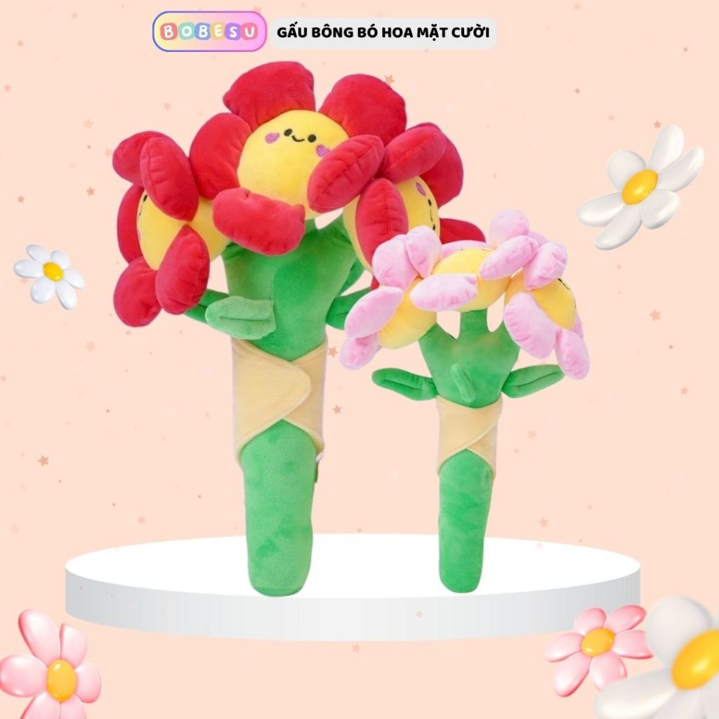 Gấu Bông Chậu Hoa Mặt Smile Vui Vẻ Thích Hợp Làm Đồ Decor, Trang Trí