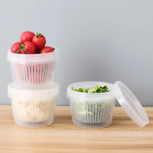 Combo 2 Hộp Đựng Hành Tỏi Gừng Ớt Tách Nước Để Tủ Lạnh, Hộp Bảo Quản Thực Phẩm Nắp Kín Ngăn Mùi