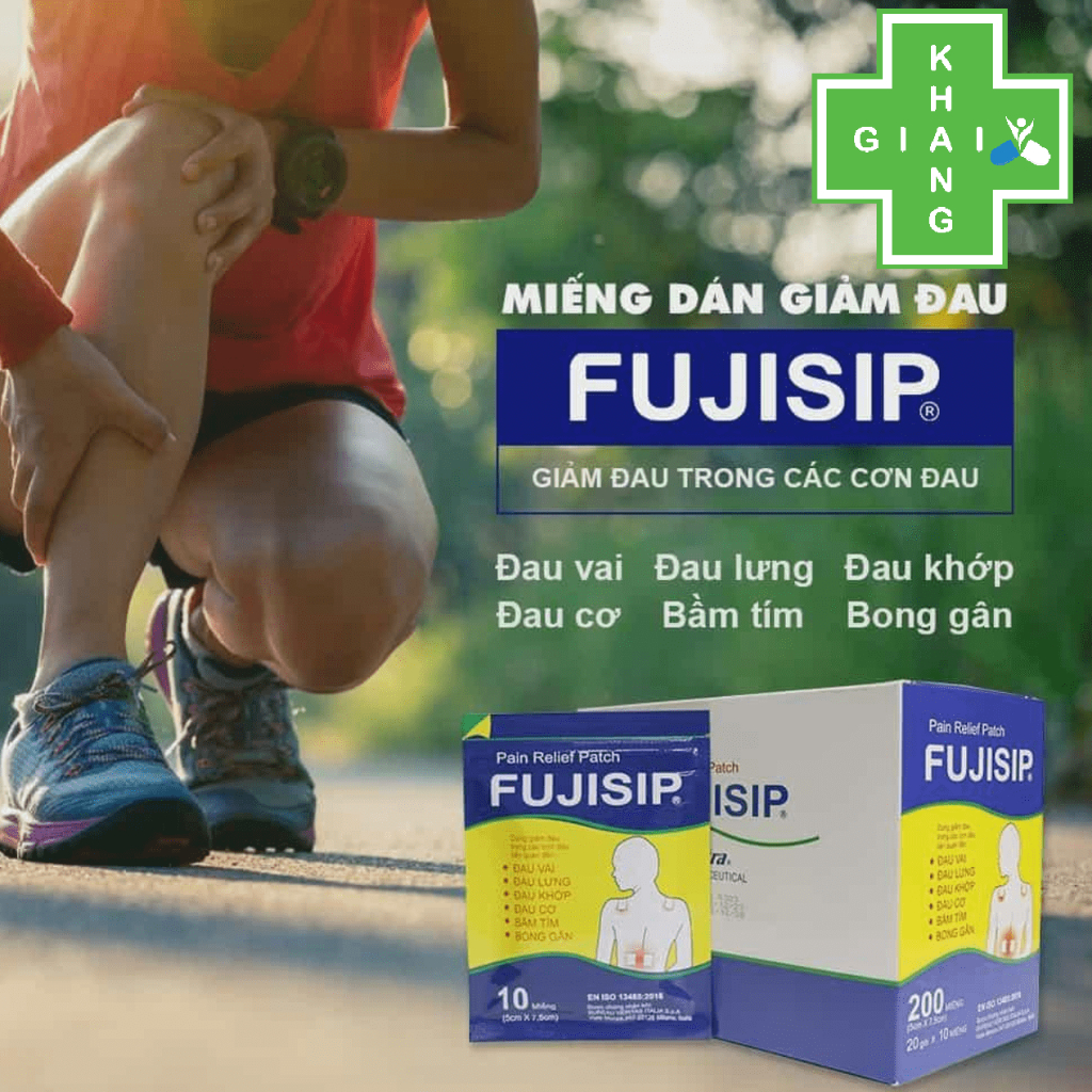 Miếng dán giảm đau nhức Fujisip 7.5cmx5cm (Gói 10 miếng)