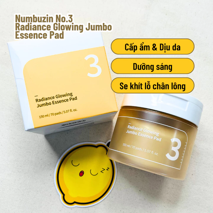 (Nhập Khẩu) Toner/ Toner Pad Dưỡng Sáng, Căng Bóng Da Numbuzin No.3 Super Glowing Essence Toner/ Toner