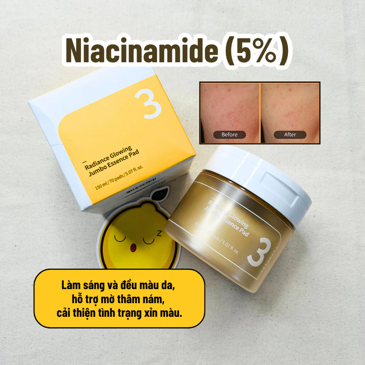 (Nhập Khẩu) Toner/ Toner Pad Dưỡng Sáng, Căng Bóng Da Numbuzin No.3 Super Glowing Essence Toner/ Toner