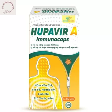 {Che tên} Viên uống Hupavir Immunocaps tăng đề kháng hộp 60 viên - Hỗ trợ tăng đào thải hpv, sùi mào gà cho nam và nữ