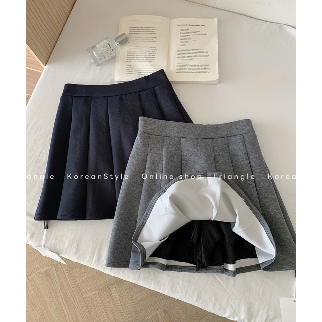 TRIANGLE - Saturday Set (Cân nhắc kỹ, return is not welcomed)- Set áo dài tay mix chân váy ngắn xếp li chất dày dặn