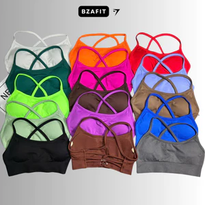 Áo bra tập gym,yoga,zumba,erobic,chất dệt kim co giãn 4 chiều (kèm mút) GB215